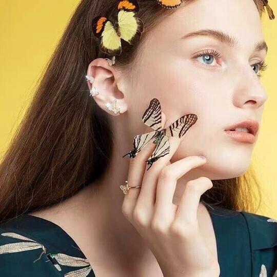 Christmas Zircon Butterfly Earrings
