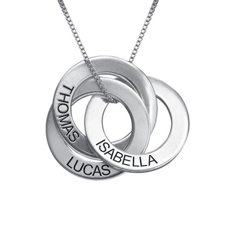 s925 Silver Necklace Sweet Circle Flat Plate Pendant