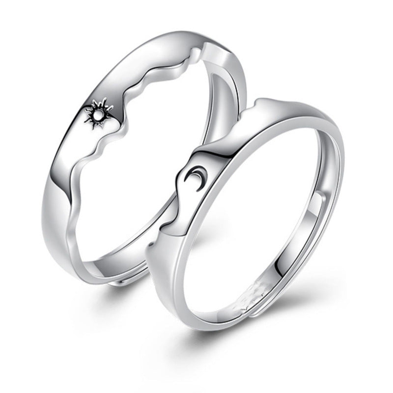 Moon and Sun Ring Couple Ring, Friendship Ring