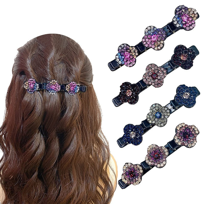 （Christmas Sale ）Sparkling crystal stone braided hair clips