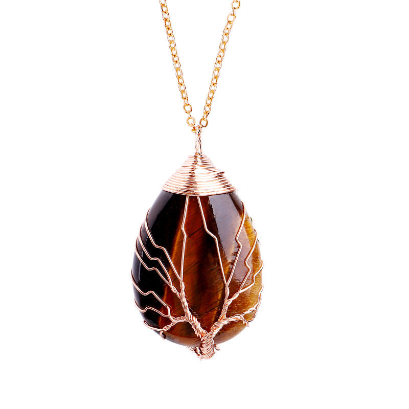 Hand-wound Tree of Life Amethyst Necklace