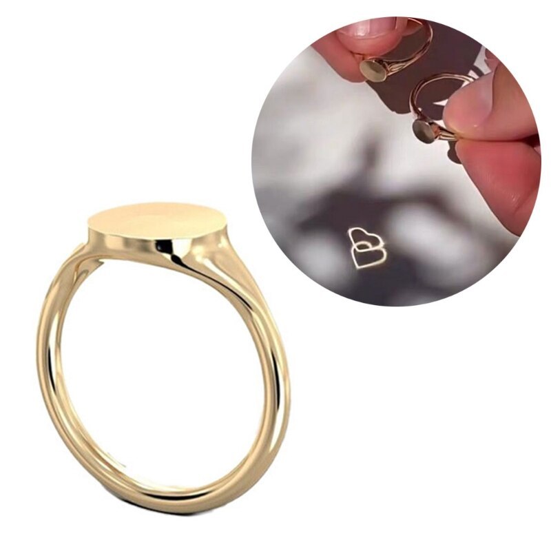 Black Technology Diffraction Projection Love Sterling Silver Couple Ring