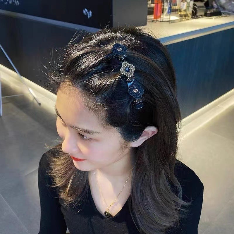 （Christmas Sale ）Sparkling crystal stone braided hair clips