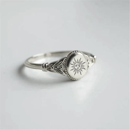 925 Sterling Silver Sun Ring Gift For Nature Lovers Birth Month Flower Ring