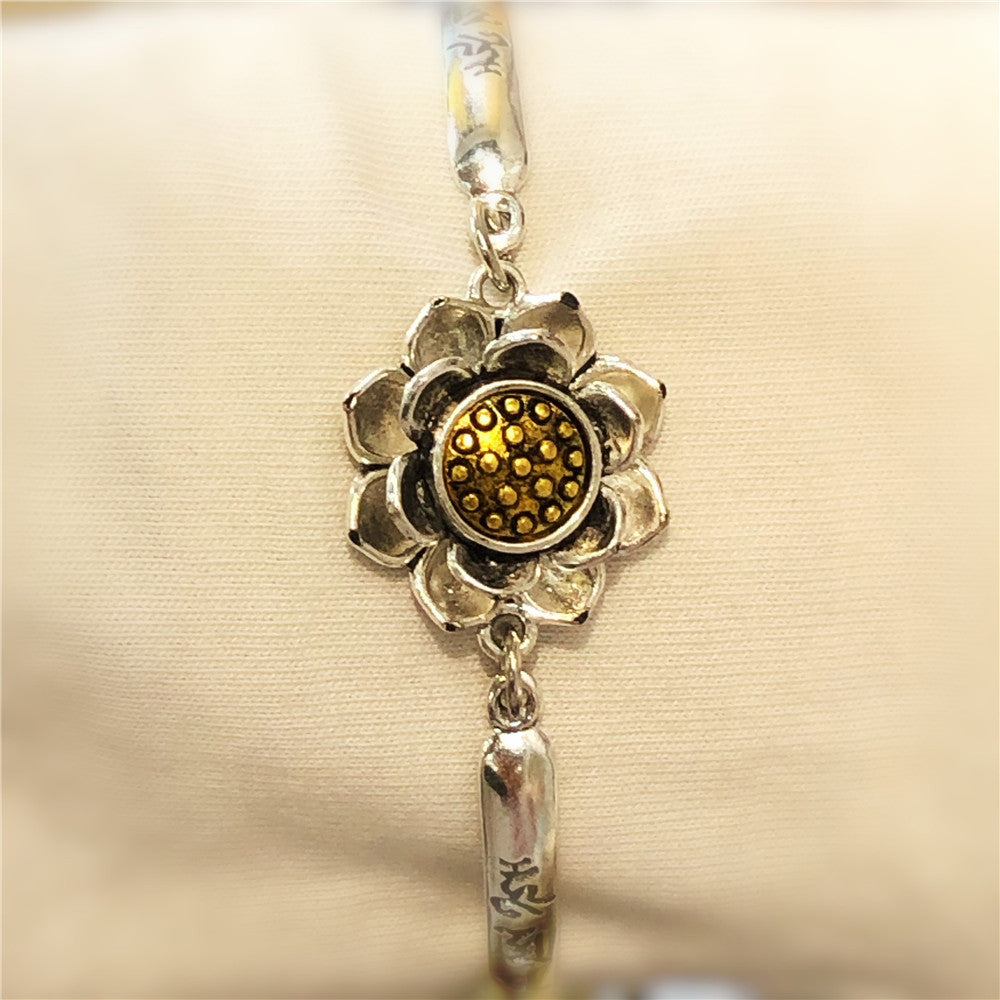 Vintage Ethnic Style Lucky Lotus Bracelet Bracelet