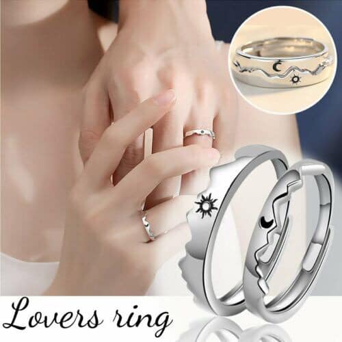 Moon and Sun Ring Couple Ring, Friendship Ring