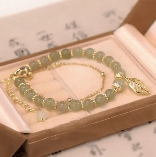 🔥Last Day Promotion 48% OFF💞hetian jade gold leaf bracelet