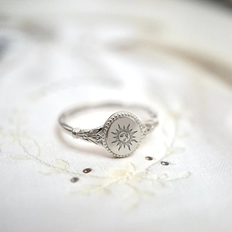 925 Sterling Silver Sun Ring Gift For Nature Lovers Birth Month Flower Ring