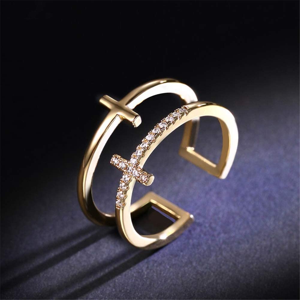 Simple Fashion Double Cross Split Ring