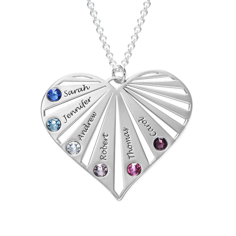 Moms Necklace With Kids Name & Birthstone