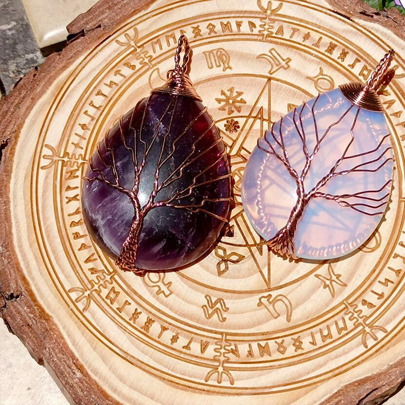 Hand-wound Tree of Life Amethyst Necklace