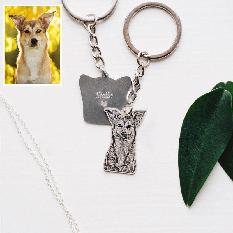 Custom Pet Keychain-Here's To Our Best Friends