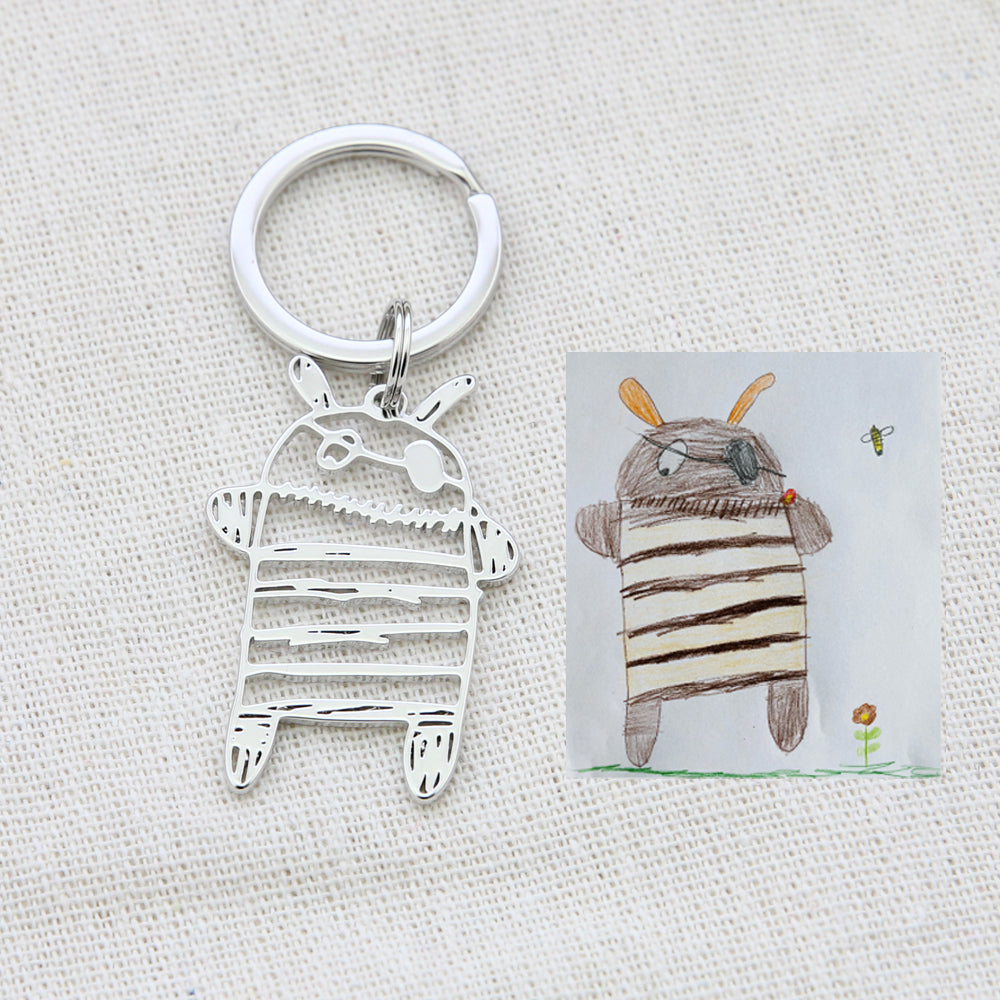 Customized Childrens Drawing Keychain