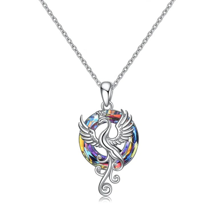 For Self - S925 The Fire inside Me Burns Brighter than the Fire around Me Flying Phoenix necklace