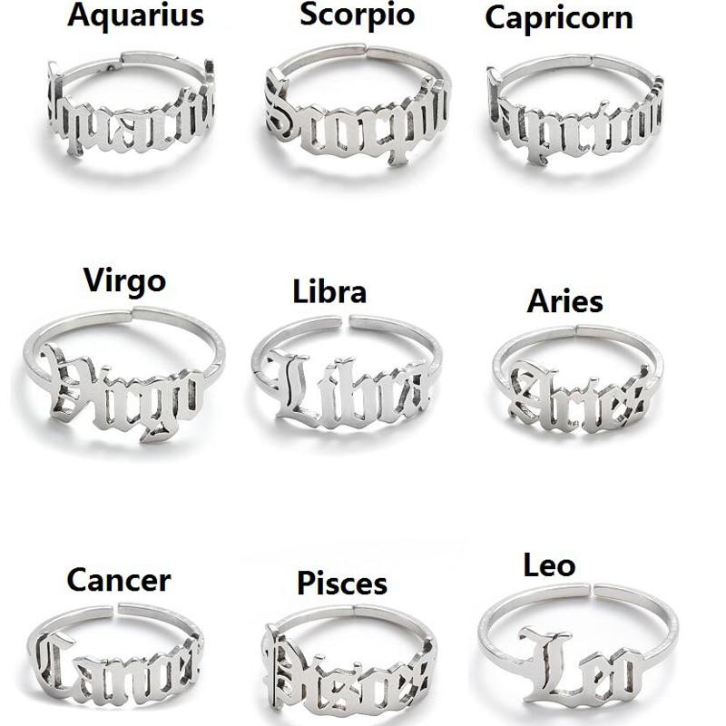 Minimalist Zodiac Style Letter Rings