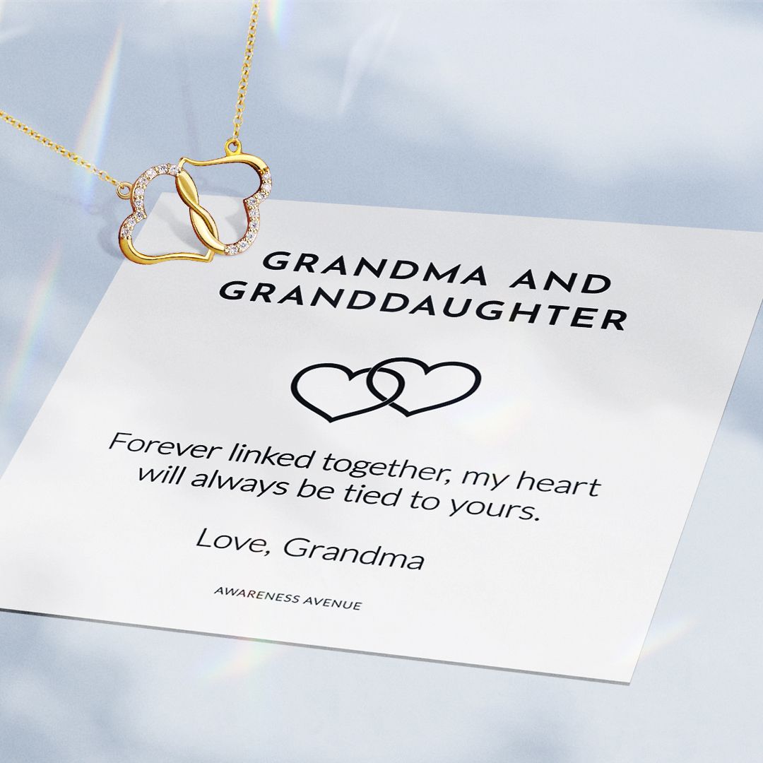 To My Beautiful Granddaughter | Forever Linked Together | 925S Heart Necklace