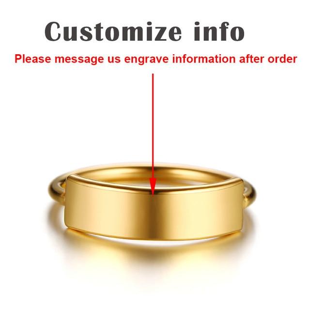 Stylish Custom Stainless Steel Gold Ring