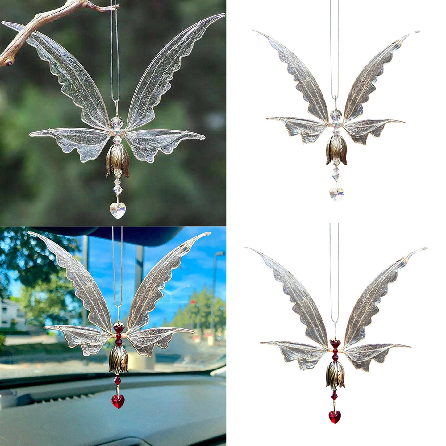 Angel Wings dragonfly Wind Chime - New Garden Art Metal Hanging