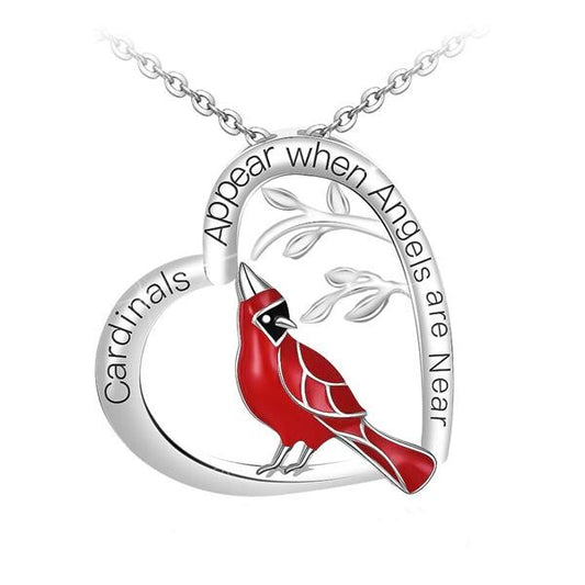 Cardinal Heart Pendant Necklace🎁Best  Gifts For Your Loved Ones💕