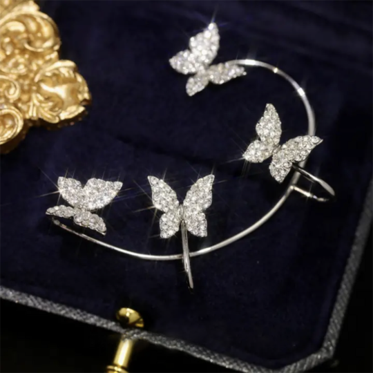 Christmas Zircon Butterfly Earrings
