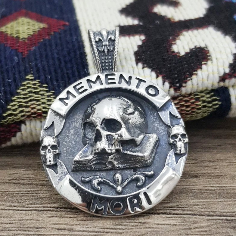Memento Mori Skull Sterling Silver Pendant
