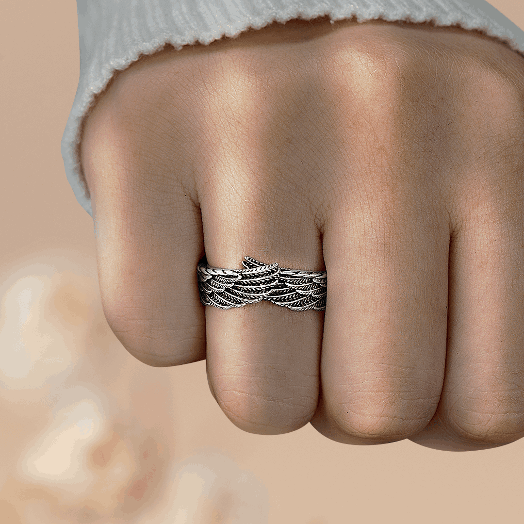 My Mom Is My Guardian Angel Personalized Wing Ring