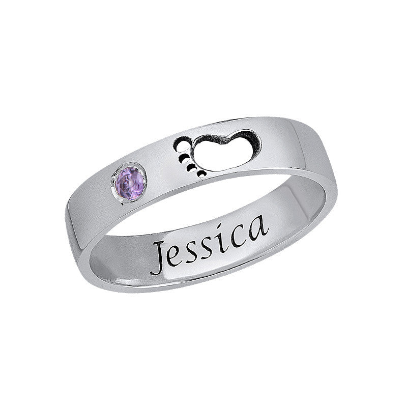 Baby Feet Ring with Inner Engraving