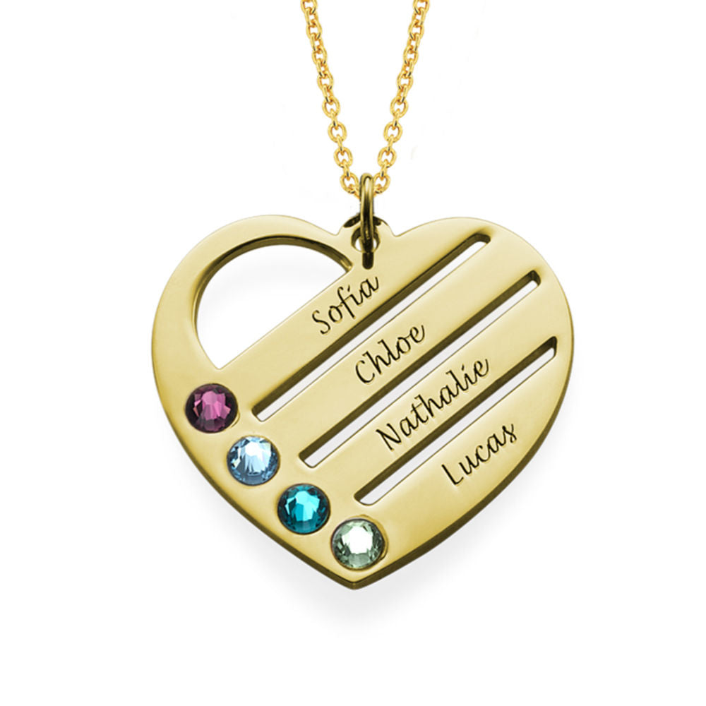 Moonstone heart jewelry with engraved names