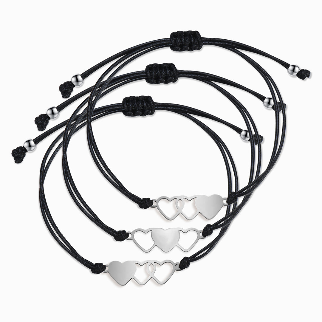 To My Sister, We’re Connected By Heart Bracelet Set
