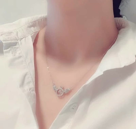Angel Smart Necklace Collarbone Chain Beating Heart Wings Niche Simple Flying Wings Inlaid Gold-plated